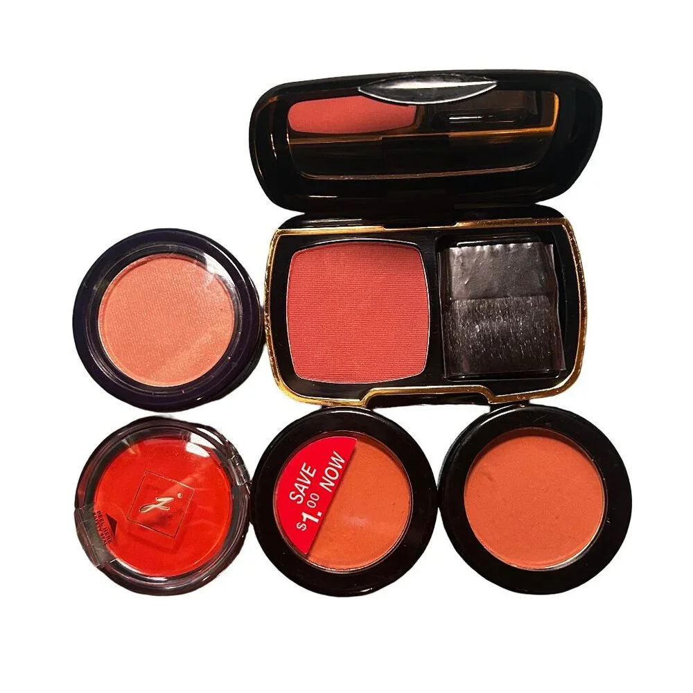 Vintage Drugstore Makeup Lot Maybelline Blush Santa Fe Rose Amber + Lip Gloss